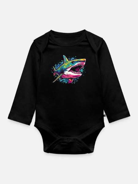 Hai - Baby Bio-Langarm-Body - Schwarz