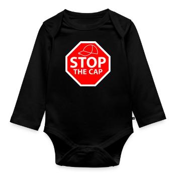 Arrêtez le bouchon - Body Bébé bio manches longues - noir - Devant
