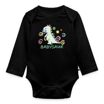 Babysaure - Body Bébé bio manches longues - noir - Devant