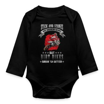 Mountain Bike Motocross Street - Body Bébé bio manches longues - noir - Devant