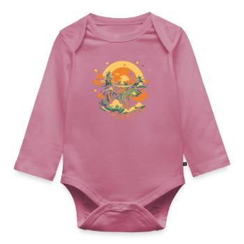 Melody of the Stormy Sea: Stormy Impressionism - Organic Longsleeve Baby Bodysuit - mauve - Front