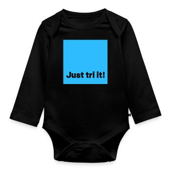 juste tri it bleu - Body Bébé bio manches longues - noir - Devant