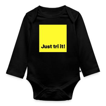 juste tri it jaune - Body Bébé bio manches longues - noir - Devant