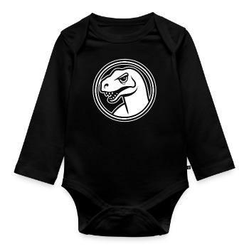 Dino Dinosaur Dinosaurs Paleontology - Organic Longsleeve Baby Bodysuit - black - Front