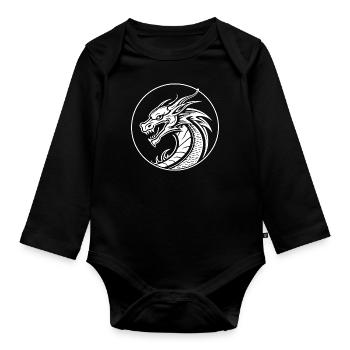 Dragon Dragon Fantasy Mythology - Organic Longsleeve Baby Bodysuit - black - Front