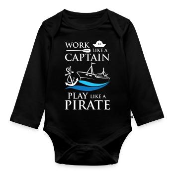 Captain Pirates - Baby Bio-Langarm-Body - Schwarz - Vorne