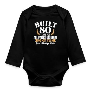 Built 80 Years ago... - Baby Bio-Langarm-Body - Schwarz - Vorne