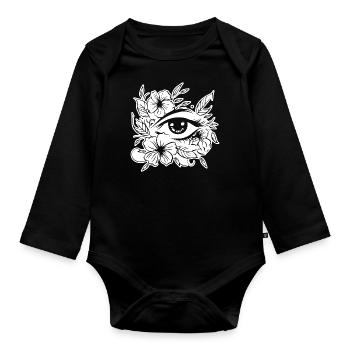 Auge Augen Augenarzt - Baby Bio-Langarm-Body - Schwarz - Vorne