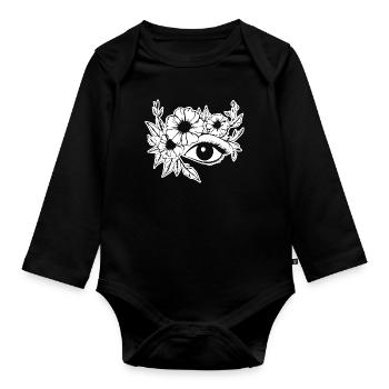 Auge Augen Augenarzt - Baby Bio-Langarm-Body - Schwarz - Vorne