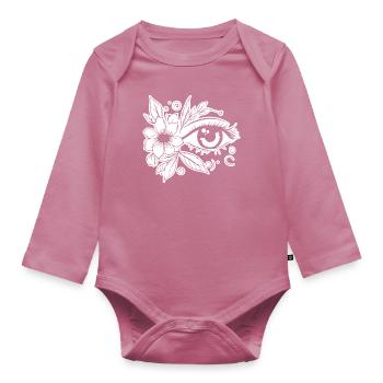 Eye Eyes Ophthalmologist - Organic Longsleeve Baby Bodysuit - mauve - Front