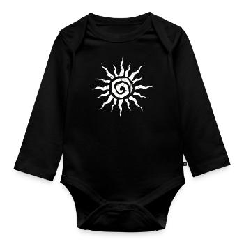 Soleil - Body Bébé bio manches longues - noir - Devant