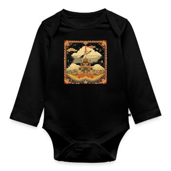 Asian painting - Organic Longsleeve Baby Bodysuit - black - Front