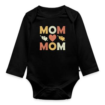 Ich liebe dich Mama Geschenkidee Muttertag Mama - Baby Bio-Langarm-Body - Schwarz - Vorne