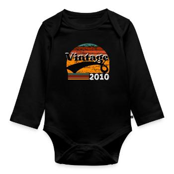 Vintage 2010 - Organic Longsleeve Baby Bodysuit - black - Front
