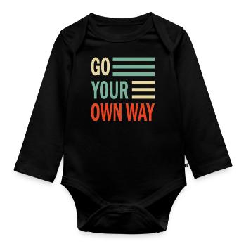 Go your own Way - Organic Longsleeve Baby Bodysuit - black - Front