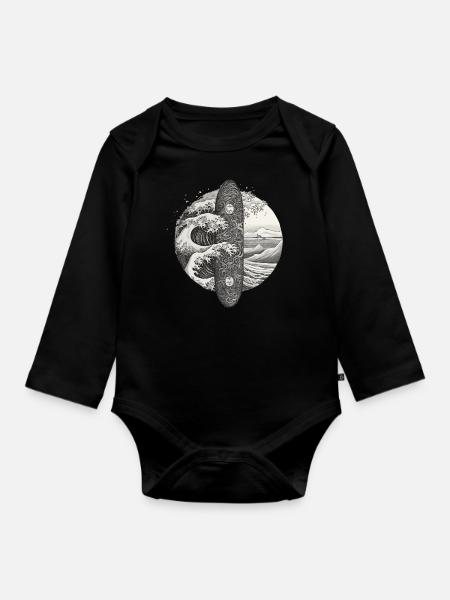 Surf Live Style - Organic Longsleeve Baby Bodysuit - black