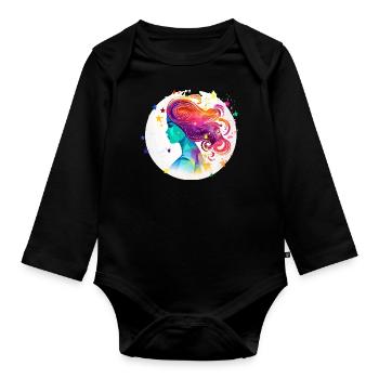 Amo Wassermann - Baby Bio-Langarm-Body - Schwarz - Vorne