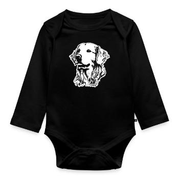 Golden retriever - Body Bébé bio manches longues - noir - Devant