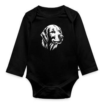 Golden retriever - Body Bébé bio manches longues - noir - Devant
