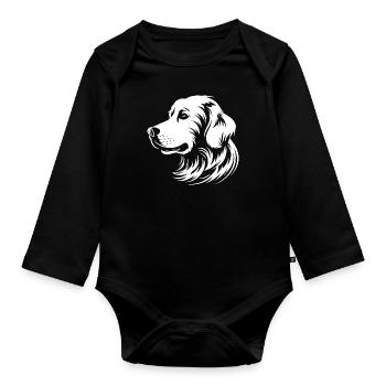 Golden retriever - Body Bébé bio manches longues - noir - Devant