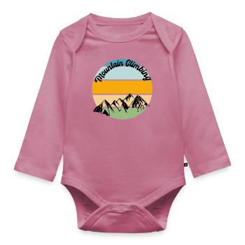 Climbing Mountain - Organic Longsleeve Baby Bodysuit - mauve - Front