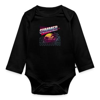 T-shirt d’été - Body Bébé bio manches longues - noir - Devant