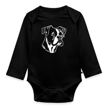 Boxer Dog Dog Breeds - Organic Longsleeve Baby Bodysuit - black - Front