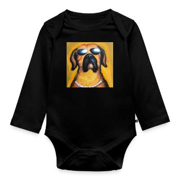 Sunny Dog - Baby Bio-Langarm-Body - Schwarz - Vorne