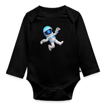 3D Astronaut - Baby Bio-Langarm-Body - Schwarz - Vorne