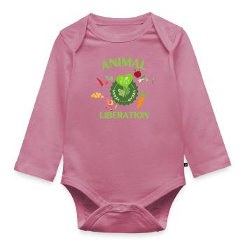 Animal Liberation, bio vegan - Baby Bio-Langarm-Body - Mauve - Vorne