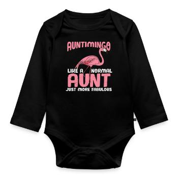 Tante wie eine normale Tante, nur fabelhafter - Baby Bio-Langarm-Body - Schwarz - Vorne