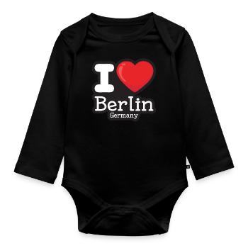 I love Berlin Germany - Body Bébé bio manches longues - noir - Devant