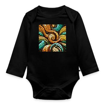 Triskelion-Mosaik - Baby Bio-Langarm-Body - Schwarz - Vorne