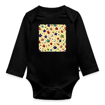 Tout le monde est une star - Body Bébé bio manches longues - noir - Devant