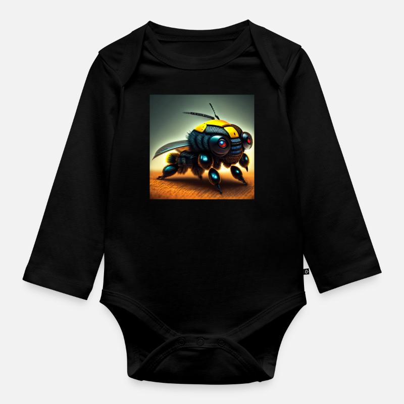 Bionische Hummel - Baby Bio-Langarm-Body - Schwarz
