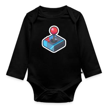 Retro Video Game Controller - Organic Longsleeve Baby Bodysuit - black - Front