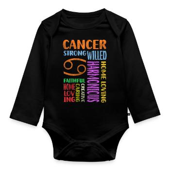 Horoscope Zodiac Constellation June - Organic Longsleeve Baby Bodysuit - black - Front