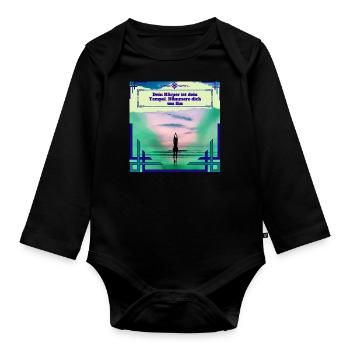 Relax Entspannung - Baby Bio-Langarm-Body - Schwarz - Vorne