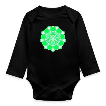 Muster - Baby Bio-Langarm-Body - Schwarz - Vorne