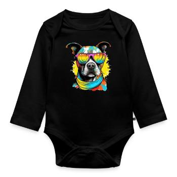 Jok the Staff - Organic Longsleeve Baby Bodysuit - black - Front