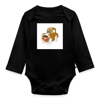 Auto - Baby Bio-Langarm-Body - Schwarz - Vorne