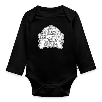 Controller Gaming Video Games Gamepad - Organic Longsleeve Baby Bodysuit - black - Front