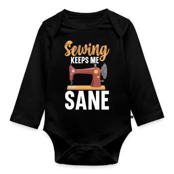 La couture me garde saine d’ Quilting Crochet Sewing - Body Bébé bio manches longues - noir - Devant