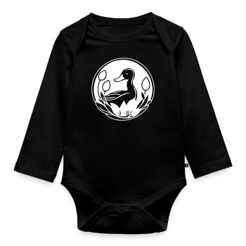 Duck Birds Ducks - Organic Longsleeve Baby Bodysuit - black - Front