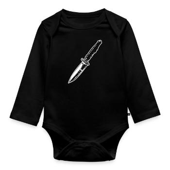 Knife Cutler Knife Lover - Organic Longsleeve Baby Bodysuit - black - Front