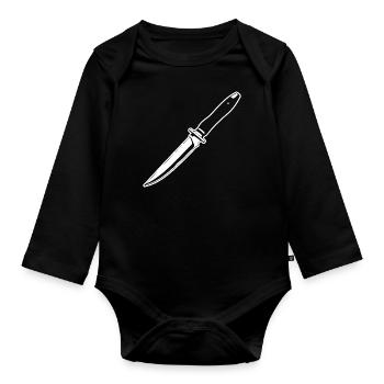 Knife Cutler Knife Lover - Organic Longsleeve Baby Bodysuit - black - Front