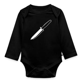 Knife Cutler Knife Lover - Organic Longsleeve Baby Bodysuit - black - Front