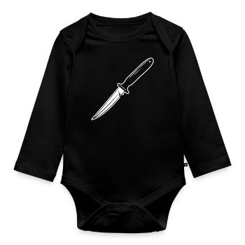Knife Cutler Knife Lover - Organic Longsleeve Baby Bodysuit - black - Front