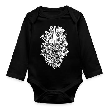Knife Cutler Knife Lover - Organic Longsleeve Baby Bodysuit - black - Front