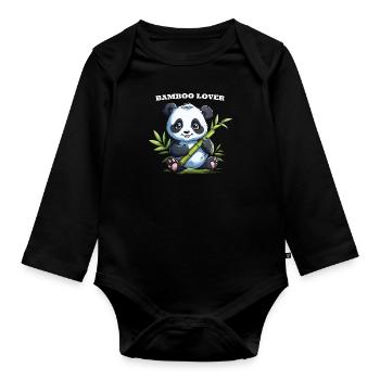 Chemise Bambos Panda - Body Bébé bio manches longues - noir - Devant